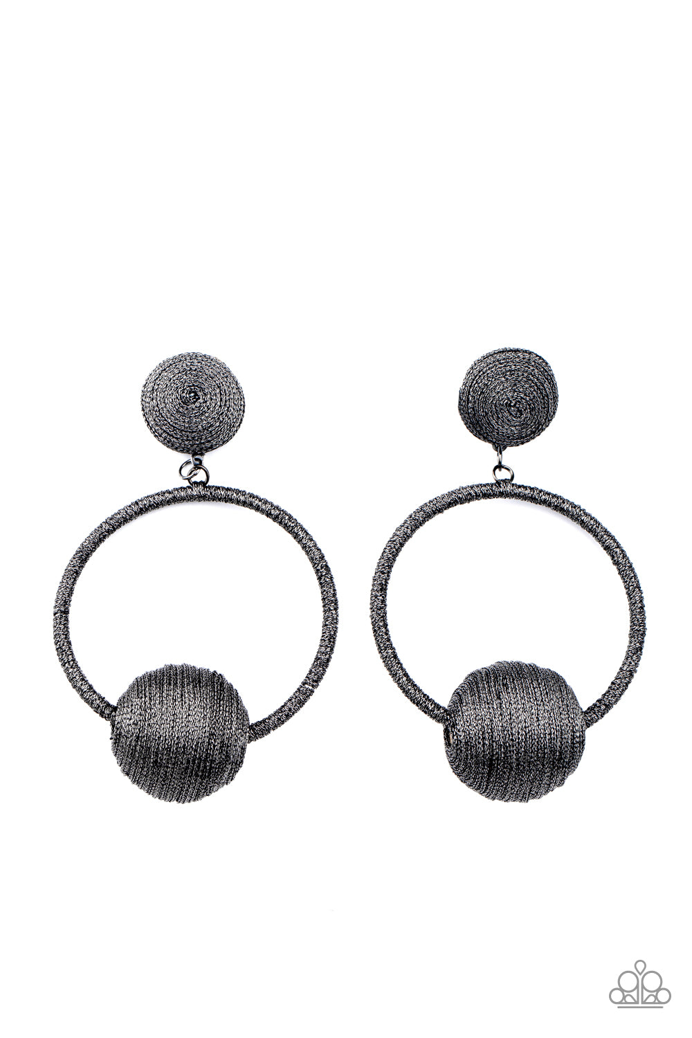 Coming Soon - Social Sphere - Black - Paparazzi Post Earrings
