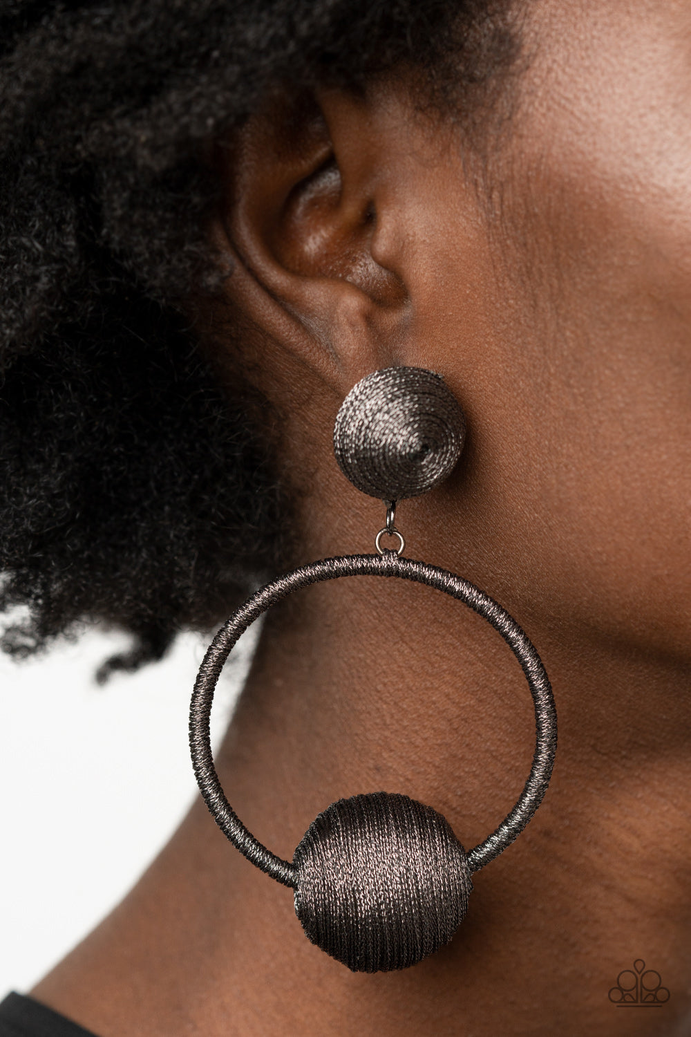 Coming Soon - Social Sphere - Black - Paparazzi Post Earrings