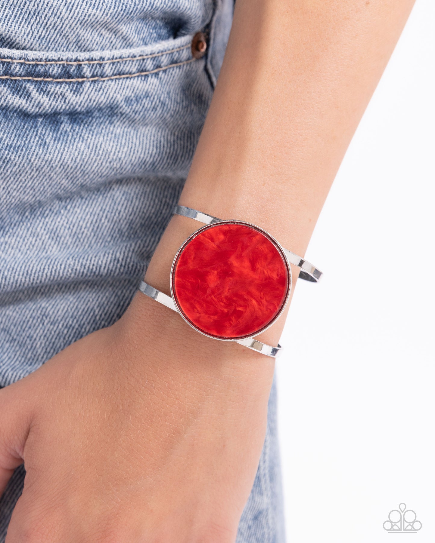 Colorful Cosmos - Red - Paparazzi Cuff Bracelet