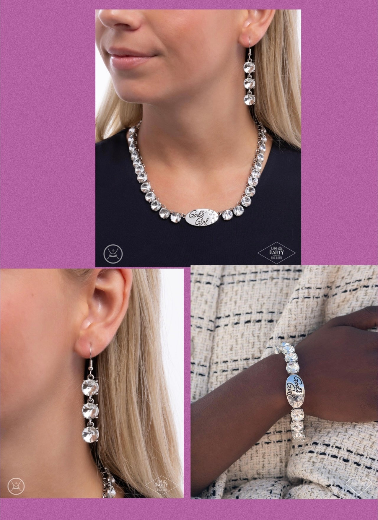 Gods Girl - White - Paparazzi Necklace and Gods Grace - White Bracelet