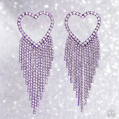 Sumptuous Sweethearts - Purple - Paparazzi Earrings