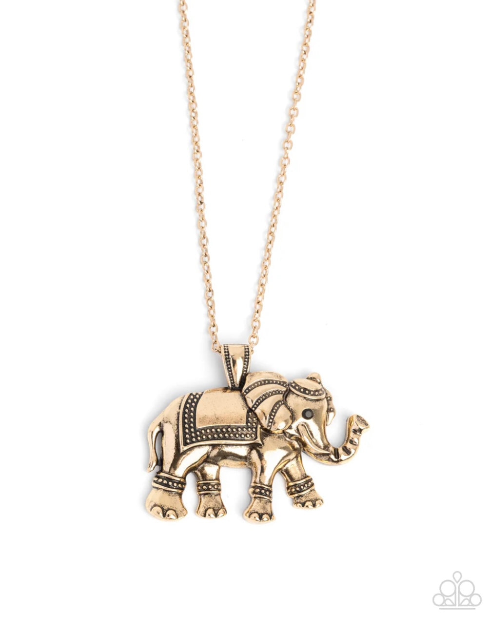 Elaborate Elephant - Gold Necklace - Paparazzi Necklace