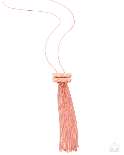 Straightforward Stack - Copper Paparazzi Necklace and Basic Business - Copper Paparazzi Earrings Set (2-Piece)