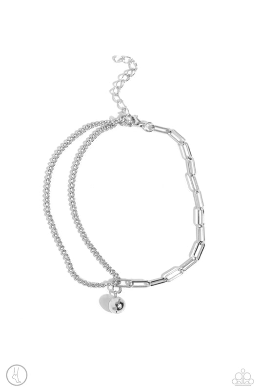 Solo Sojourn - Silver Paparazzi Anklet
