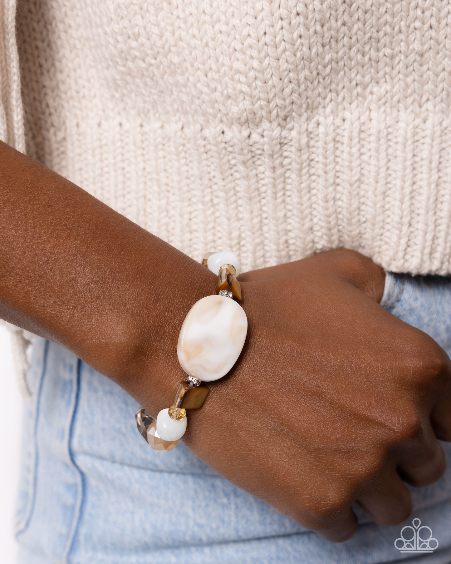 Apartment Abstract - Brown Necklace and Apartment Accent - Brown Bracelet Set
