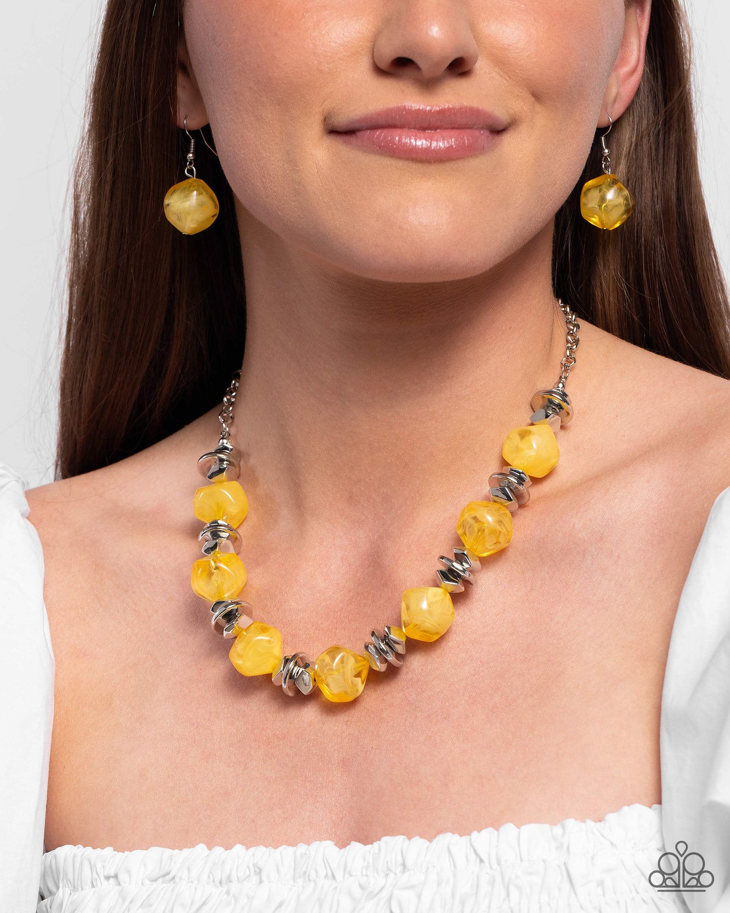 Island Ice - Yellow - Paparazzi Necklace