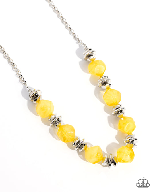 Island Ice - Yellow - Paparazzi Necklace