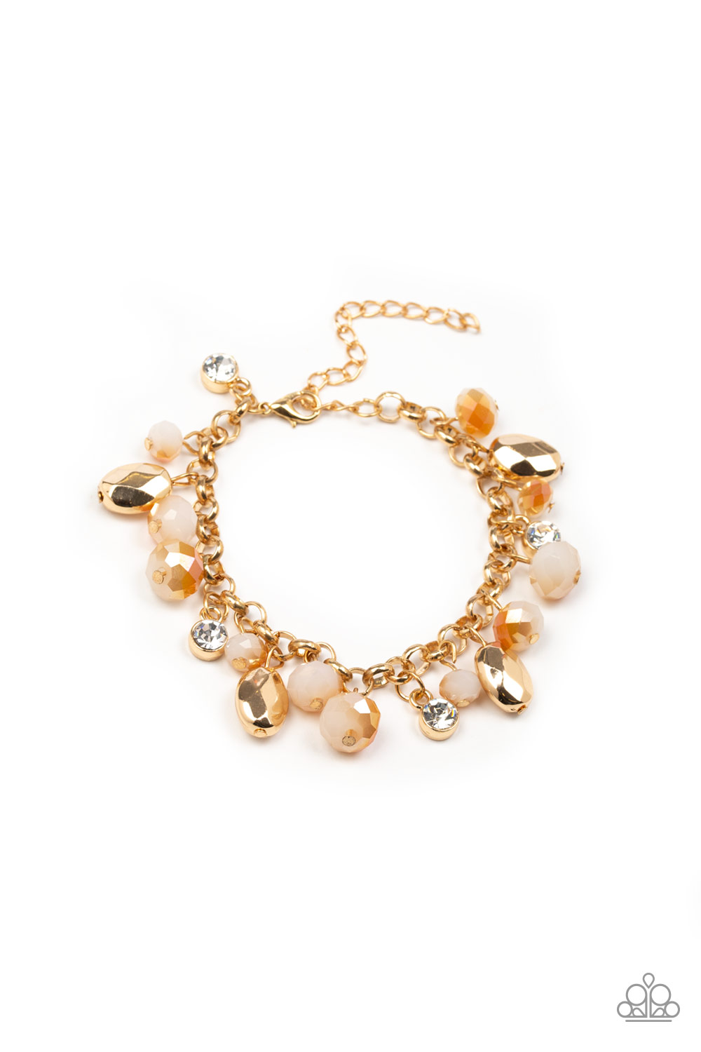 Downstage Dazzle - Gold Necklace and Dazing Dazzle - Gold Bracelet - Paparazzi Set