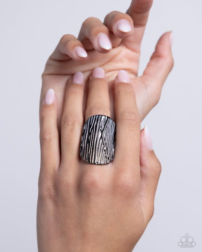 Thrilling Timber - Black - Paparazzi Ring