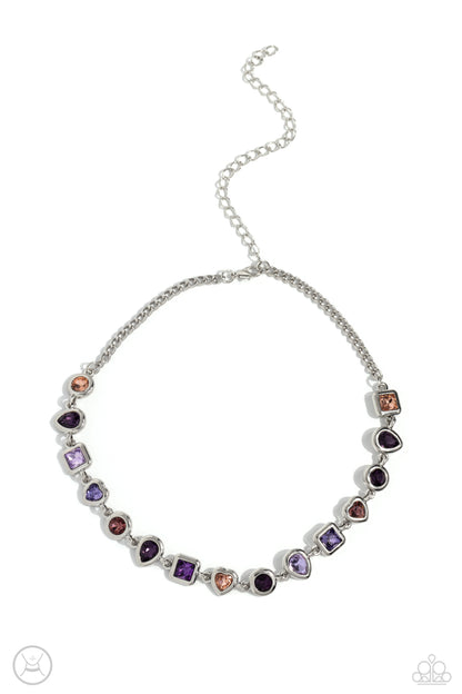 Abstract Admirer - Purple and Actively Abstract - Purple Necklace and Bracelet Set