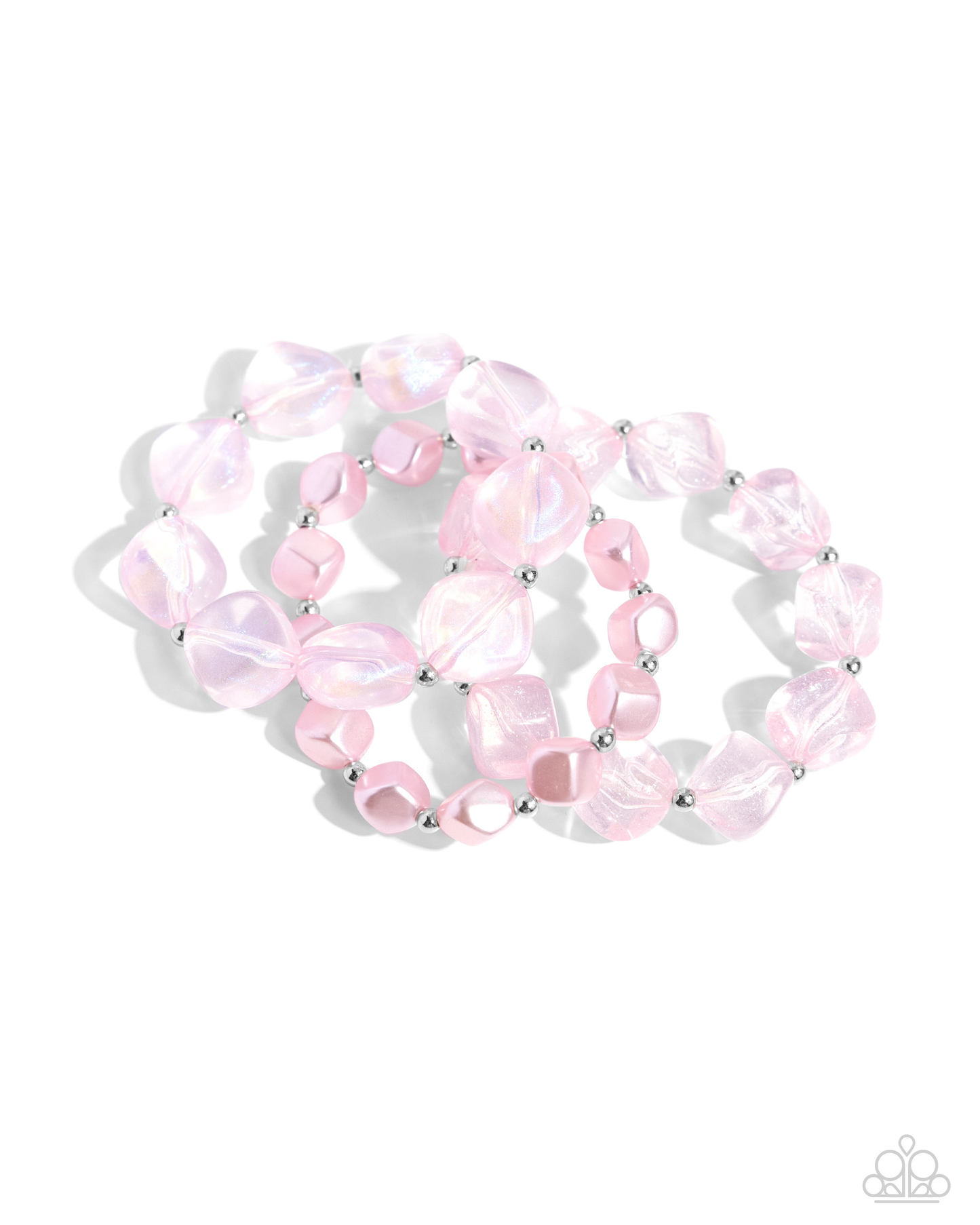 Cubed Cameo - Pink Paparazzi Necklace and Glittery Gala - Pink Paparazzi Bracelet Set