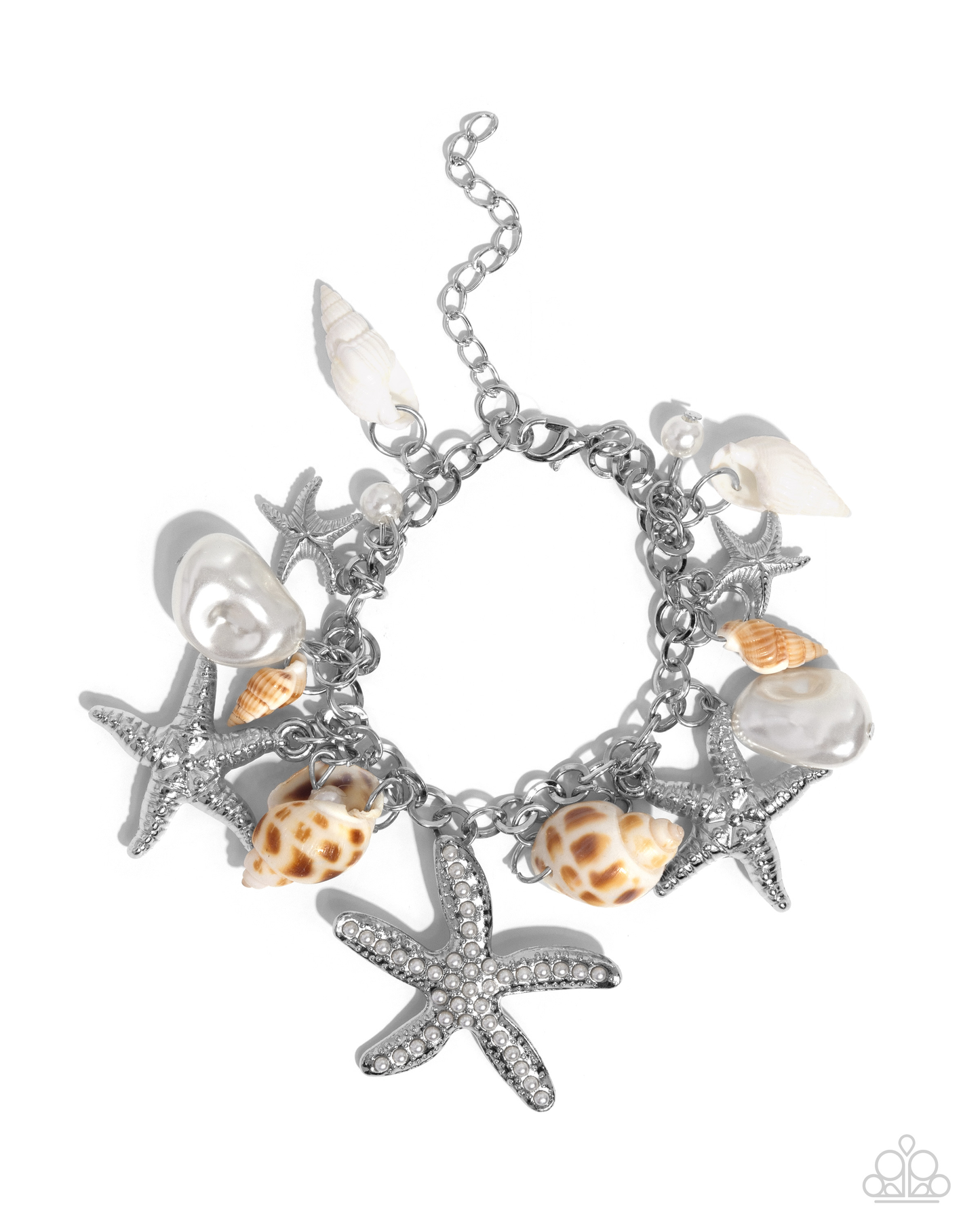 Seashell Shanty - White and Seashell Song - White Bracelet Set