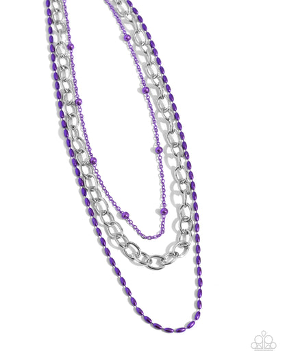 Mardi Gras Mayhem - Purple - Paparazzi Necklace