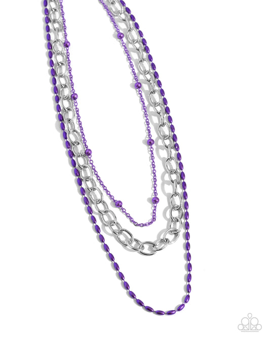 Mardi Gras Mayhem - Purple - Paparazzi Necklace