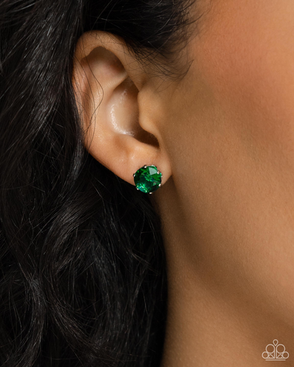 Birthstone Beauty - Green Necklace and Breathtaking Birthstone Green Post Earrings (May)