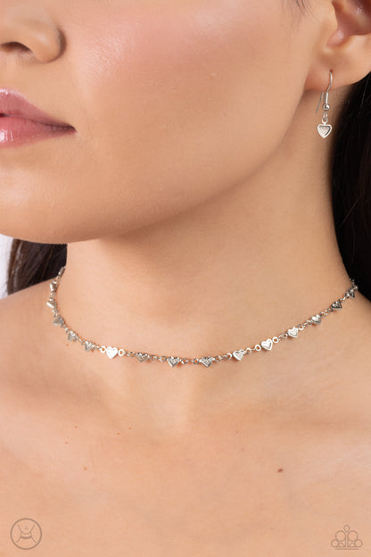 Cupid Catwalk - Silver - Paparazzi Choker Necklace