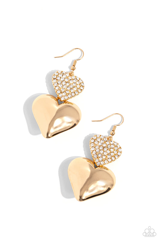 Charming Connection - Gold - Paparazzi Earrings