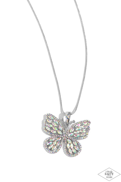 Fame and FLUTTER - Multi - Paparazzi Necklace (2023 Pink Diamond LOP)