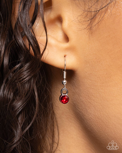 Birthstone Beauty - Red Necklace and Breathtaking Birthstone Red Earring Set (January)