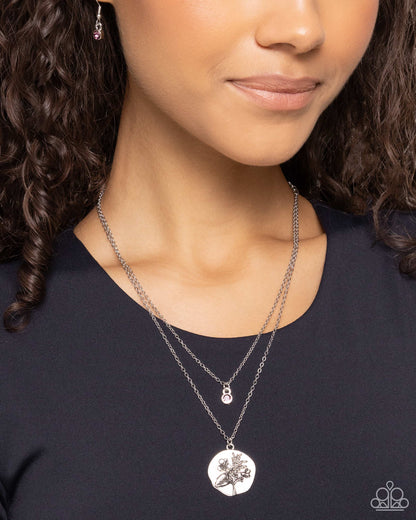 Birthstone Beauty - Purple Necklace and Breathtaking Birthstone Purple Post Earring Set (February)