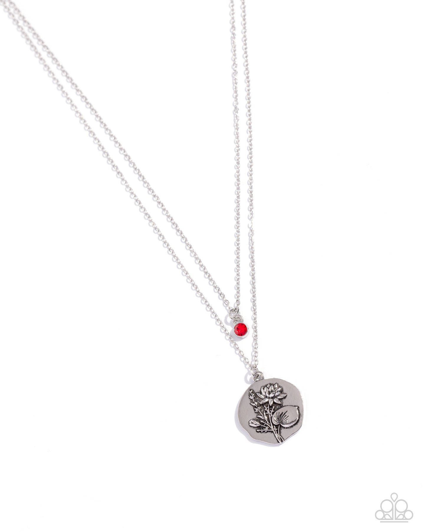 Birthstone Beauty - Red Necklace and Breathtaking Birthstone Red Post Earrings(July)