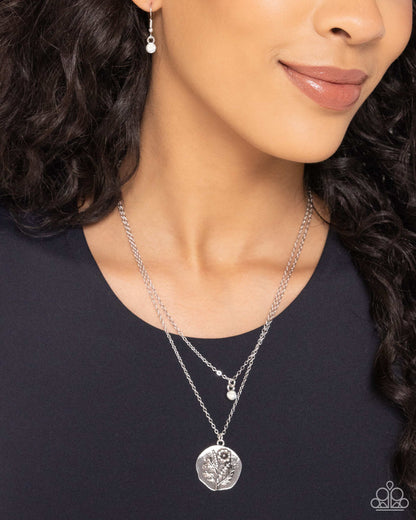 Birthstone Beauty - White Necklace and Breathtaking Birthstone White Post Earring (October)