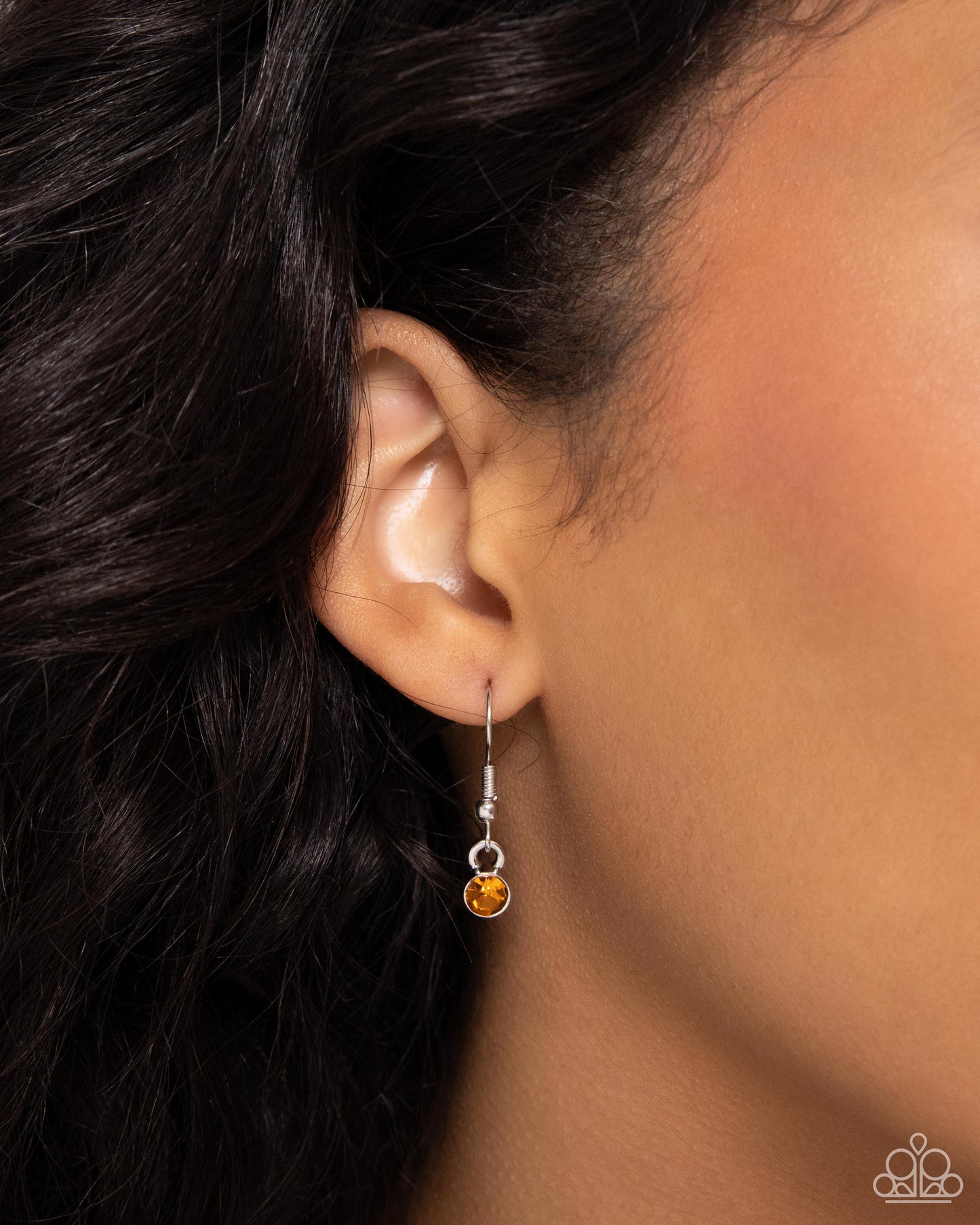 Birthstone Beauty - Orange Necklace and Breathtaking Birthstone - Orange Post Earring Set (November)