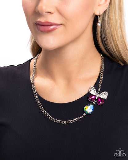 Fluttering Finesse - Multi - Paparazzi Necklace