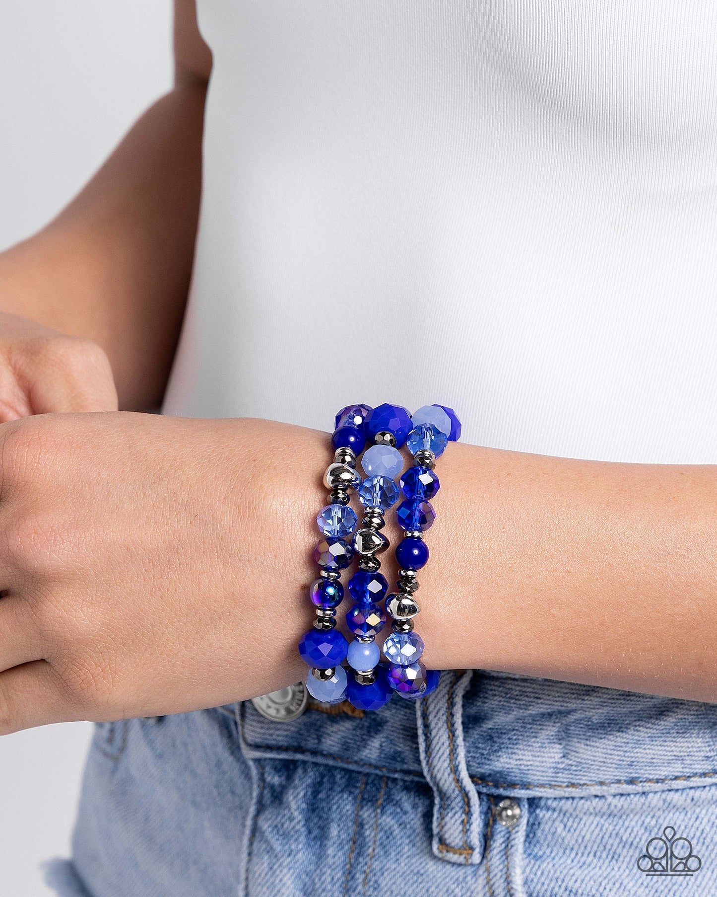 Stack of GLASS - Blue - Paparazzi Bracelet