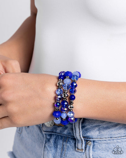 Stack of GLASS - Blue - Paparazzi Bracelet