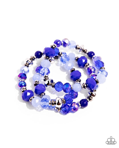 Stack of GLASS - Blue - Paparazzi Bracelet
