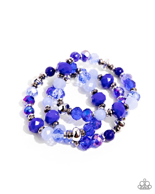 Stack of GLASS - Blue - Paparazzi Bracelet