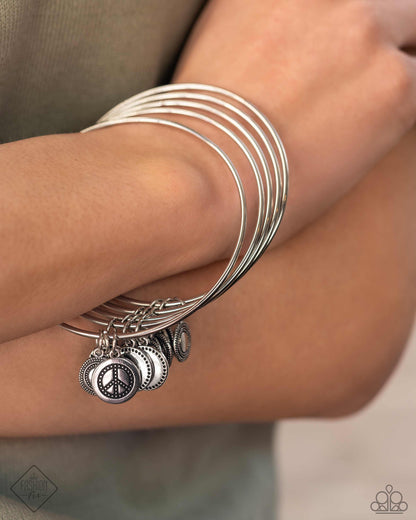 My Interest is Piqued - Silver - Paparazzi Bangle (2024 April MM Fashion Fix)
