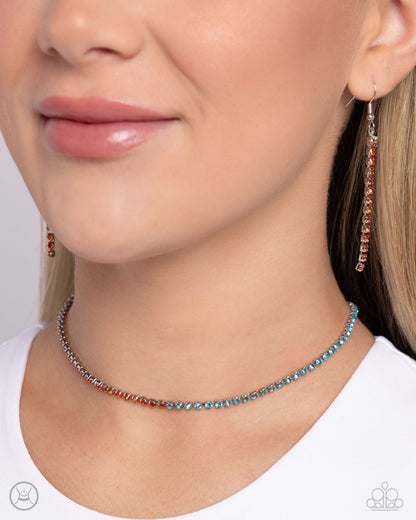 Dedicated Duo - Orange - Paparazzi Choker