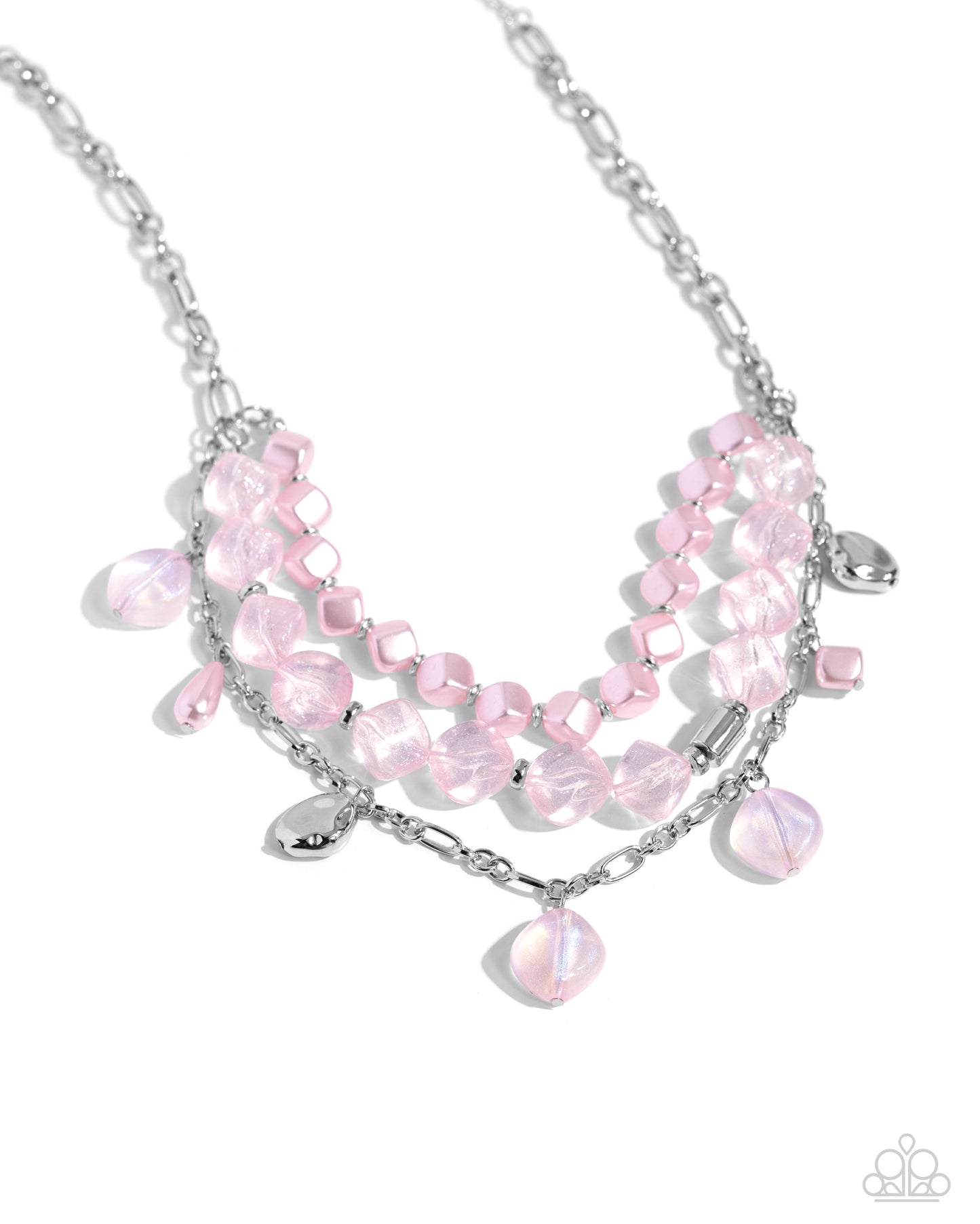 Cubed Cameo - Pink Paparazzi Necklace and Glittery Gala - Pink Paparazzi Bracelet Set