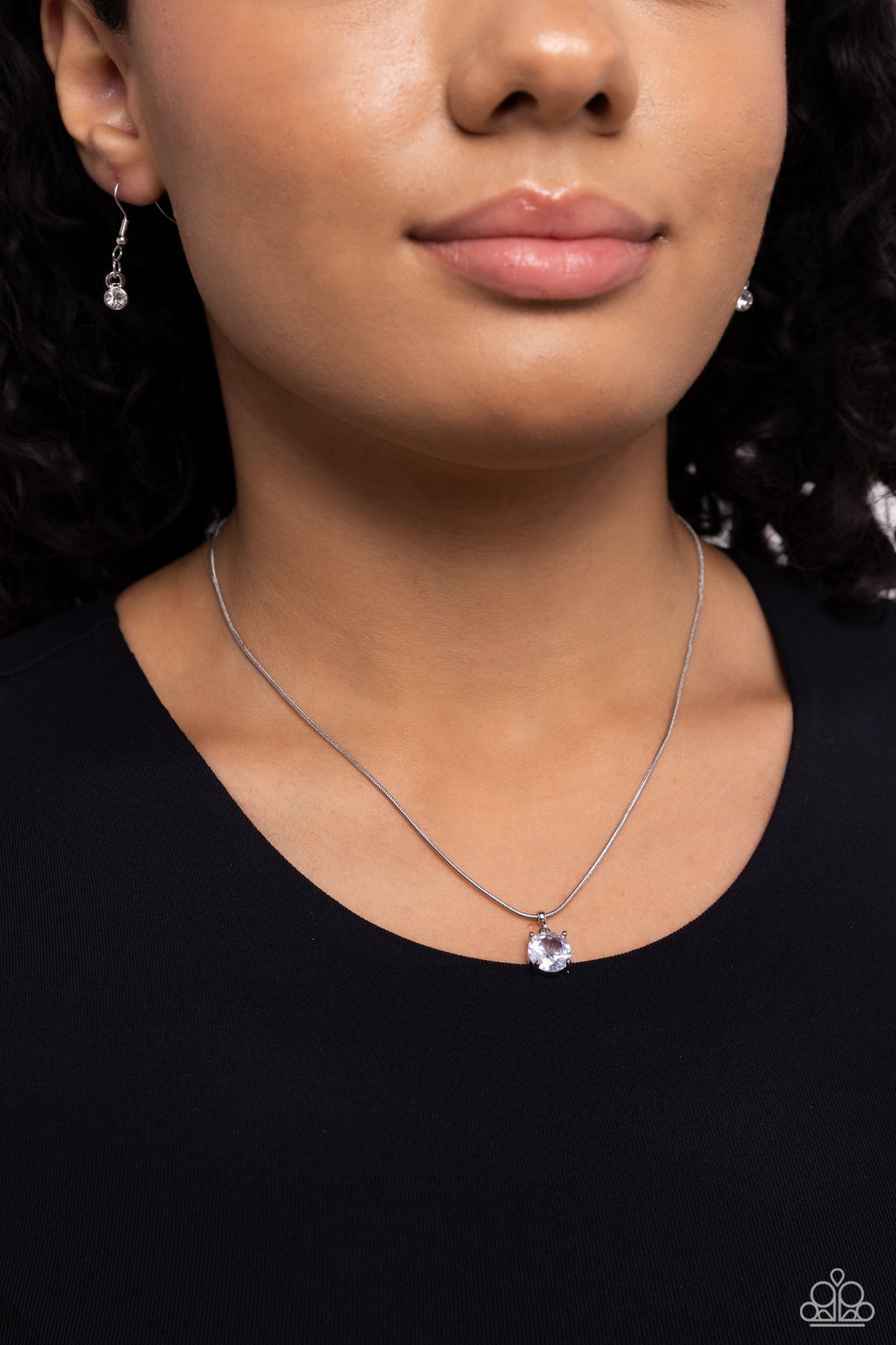 Pronged Premiere - White - Paparazzi Necklace