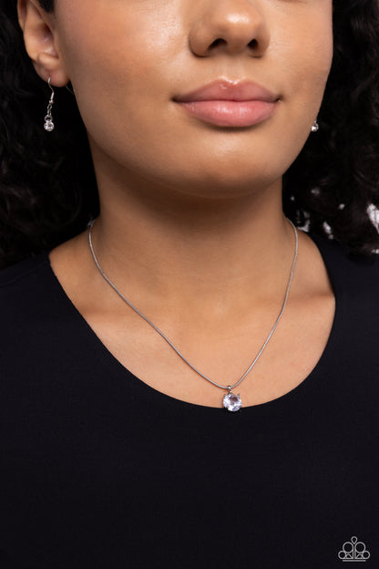 Pronged Premiere - White - Paparazzi Necklace
