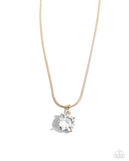 Pronged Premiere - Gold - Paparazzi Necklace