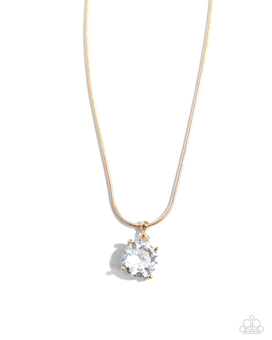 Pronged Premiere - Gold - Paparazzi Necklace