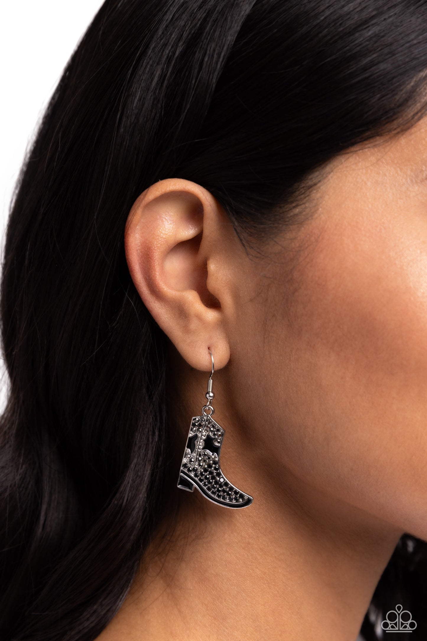 Boot Scootin Bling - Black - Paparazzi Earrings