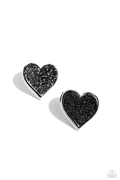 Glitter Gamble - Black - Paparazzi Earrings