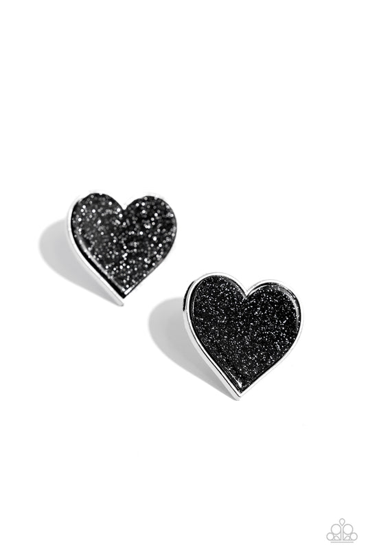 Glitter Gamble - Black - Paparazzi Earrings