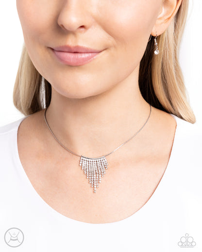Chandelier Cadenza - White - Paparazzi Necklace