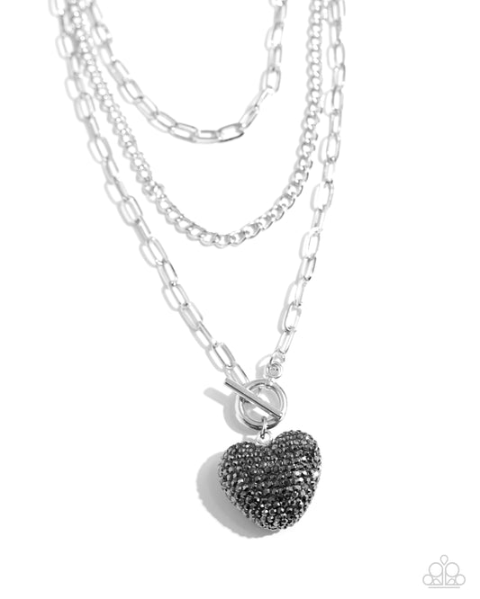 HEART Gallery - Silver - Paparazzi Necklace