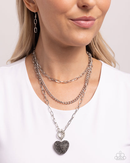 HEART Gallery - Silver - Paparazzi Necklace