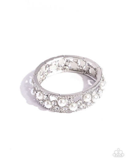 Opera Singer - White - Paparazzi Bracelet