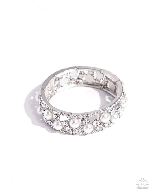 Opera Singer - White - Paparazzi Bracelet