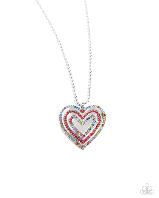 Hallucinatory Hearts - Red - Paparazzi Necklace