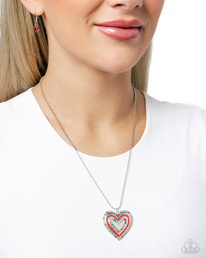 Hallucinatory Hearts - Red - Paparazzi Necklace