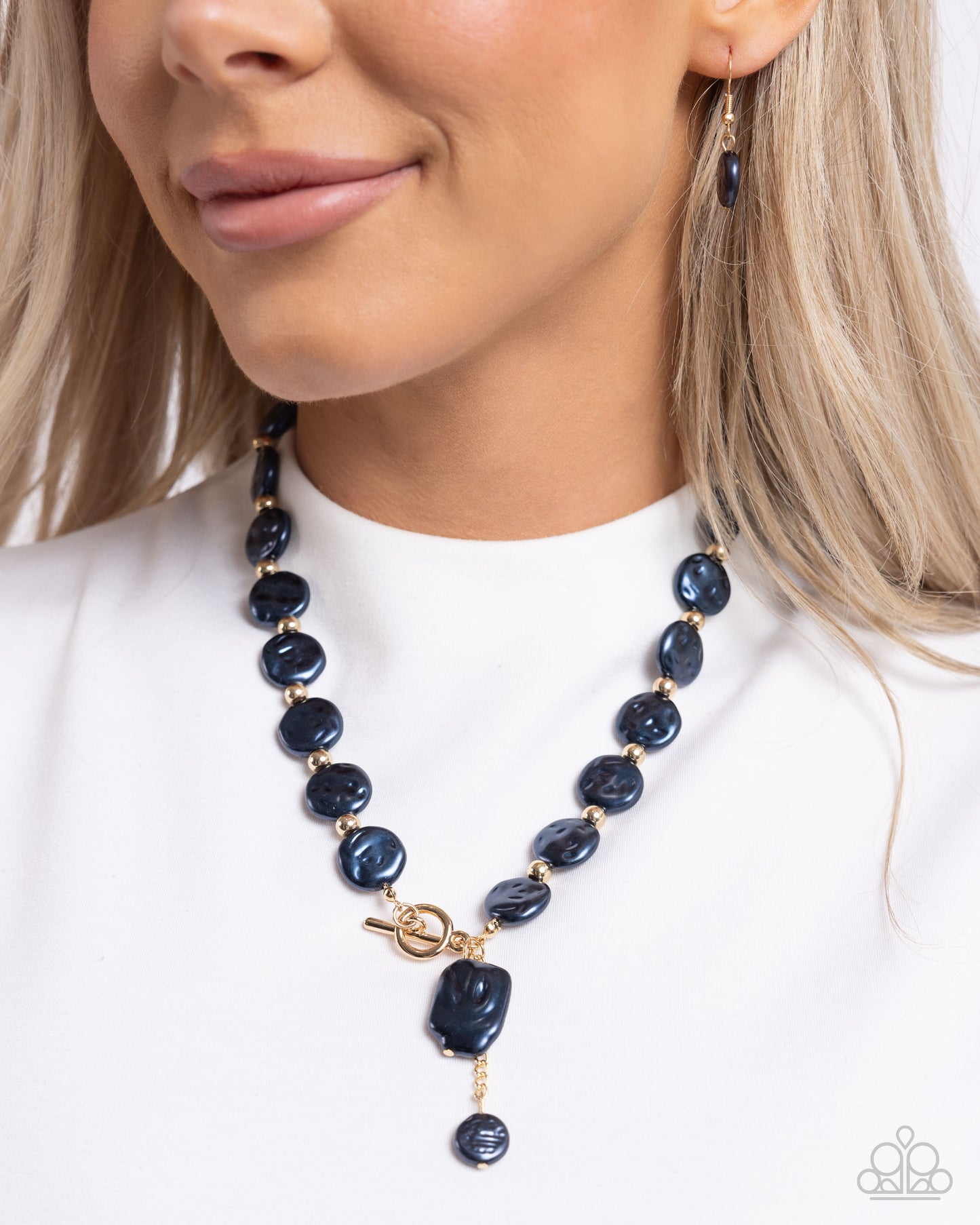 Beaming Baroque - Blue Necklace and 5th Avenue Finesse - Blue Bracelet Set